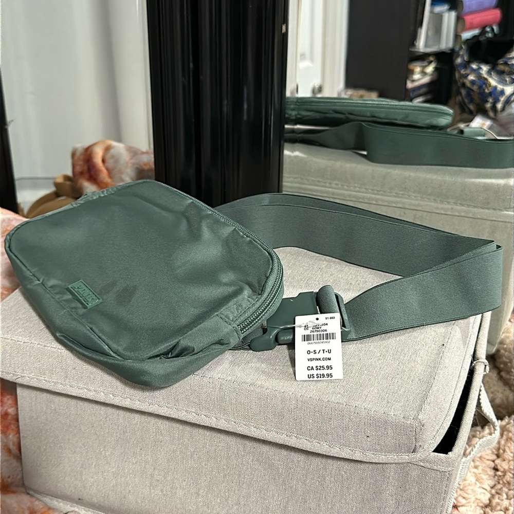 PINK - Victoria's Secret Muted Green Belt Bag